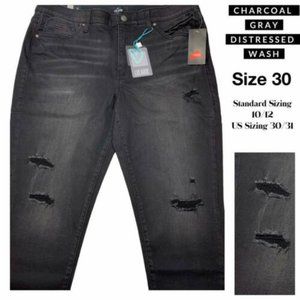 NWT LuLaRoe Charcoal Gray Distressed Jeans Size 30